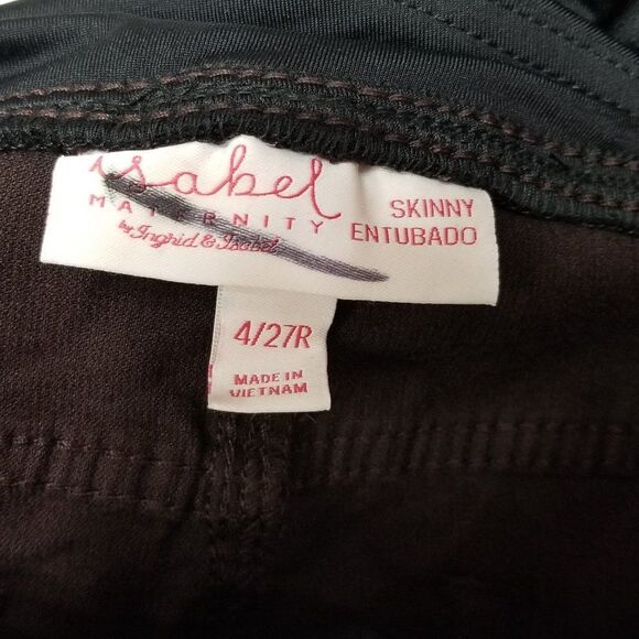 ISABEL MATERNITY Skinny Burgundy Corduroy Cross-Over Panel Maternity Pant 4/27R - Picture 5 of 5